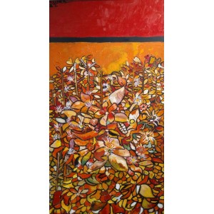 Anwar Maqsood, 30 x 60 Inch, Acrylic on Canvas, Floral Painting, AC-AWM-029